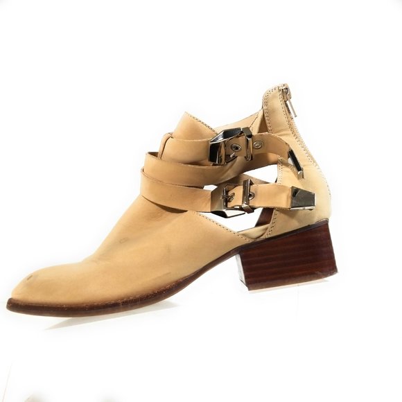 Jeffrey Campbell Everly Women Tan Buckle Booties 8 - Picture 4 of 13